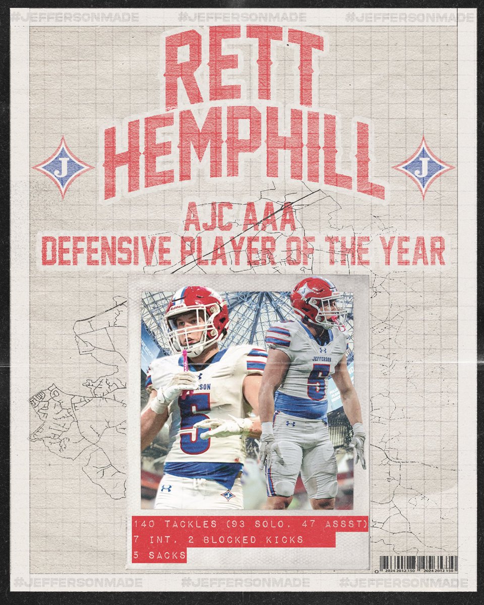 Jefferson Football (@jeffersonfootba) on Twitter photo History π has been made!! Rett Hemphill has been named the State AAA Defensive Player of the Year by the Atlanta Journal Constitution!!
<a href="/HemphillRett/">rett hemphill</a> becomes the 8th Dragon in program history to be named Georgiaβs Overall, Offensive or Defensive POY! He joins Sammy History π has been made!! Rett Hemphill has been named the State AAA Defensive Player of the Year by the Atlanta Journal Constitution!!
<a href="/HemphillRett/">rett hemphill</a> becomes the 8th Dragon in program history to be named Georgiaβs Overall, Offensive or Defensive POY! He joins Sammy