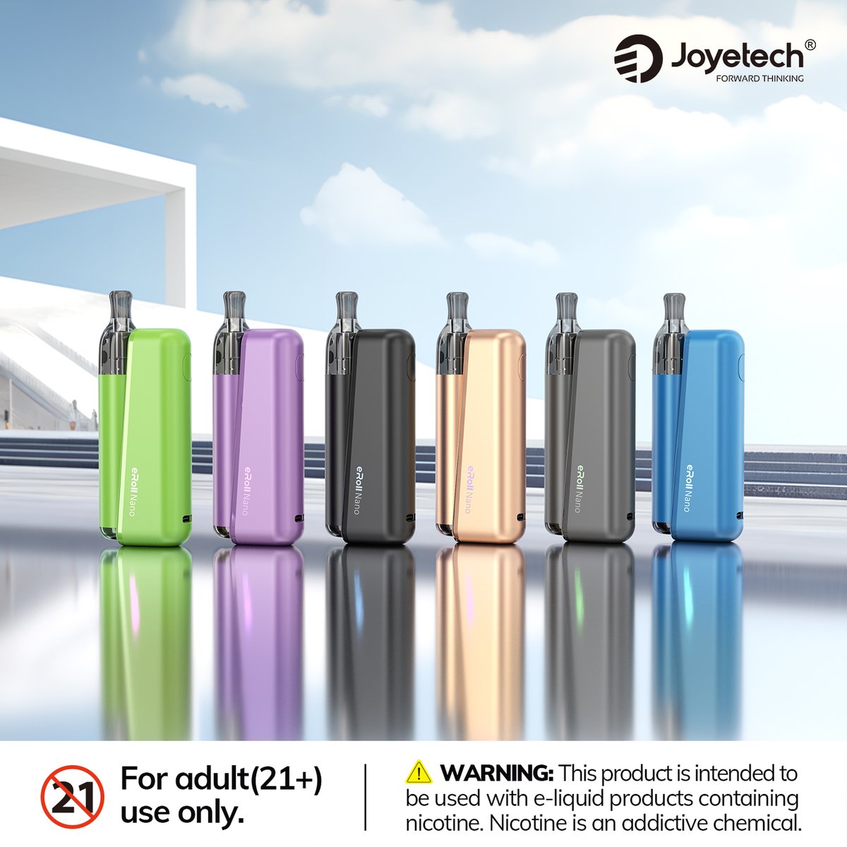 JoyetechClub's tweet photo. Unleash the adventure with your eRoll Nano! 🌟✨
1️⃣ Palm-sized portable
2️⃣ 1110mAh total battery
3️⃣ Magnetic wireless charging
4️⃣ 2ml pod capacity
5️⃣ Battery indicator
6️⃣ Easy filling
Warning: 21+ only.
#erollnano #palmsize #portable #refillable #wirelesscharging #joyetech https://t.co/PgokVsIczA