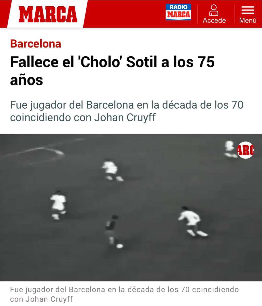 SilvioValencia2's tweet photo. Así informaron los medios españoles y FC Barcelona el deceso de Hugo “el Cholo” Sotil.

.
.
#silviovalencia
#HugoSotil https://t.co/3Afk6HxrkW