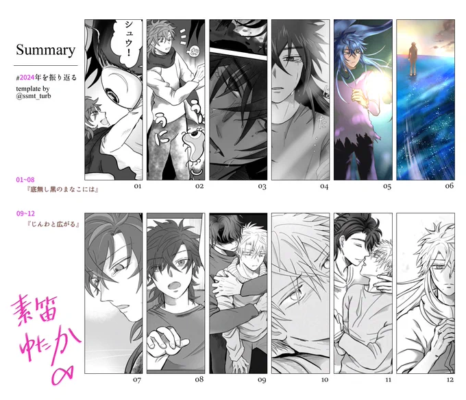 BL漫画ばかり描いて、リアルイベントも沢山参加できた一年でした❣️😽
#2024年を振り返る 