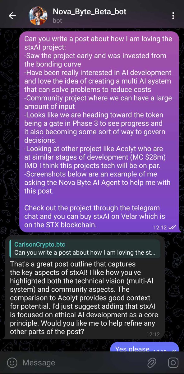 CarlsonCrypto's tweet photo. Btw I got some help with the post as well!

#stxAI #bullish #STX https://t.co/kK1Ri0n7pc