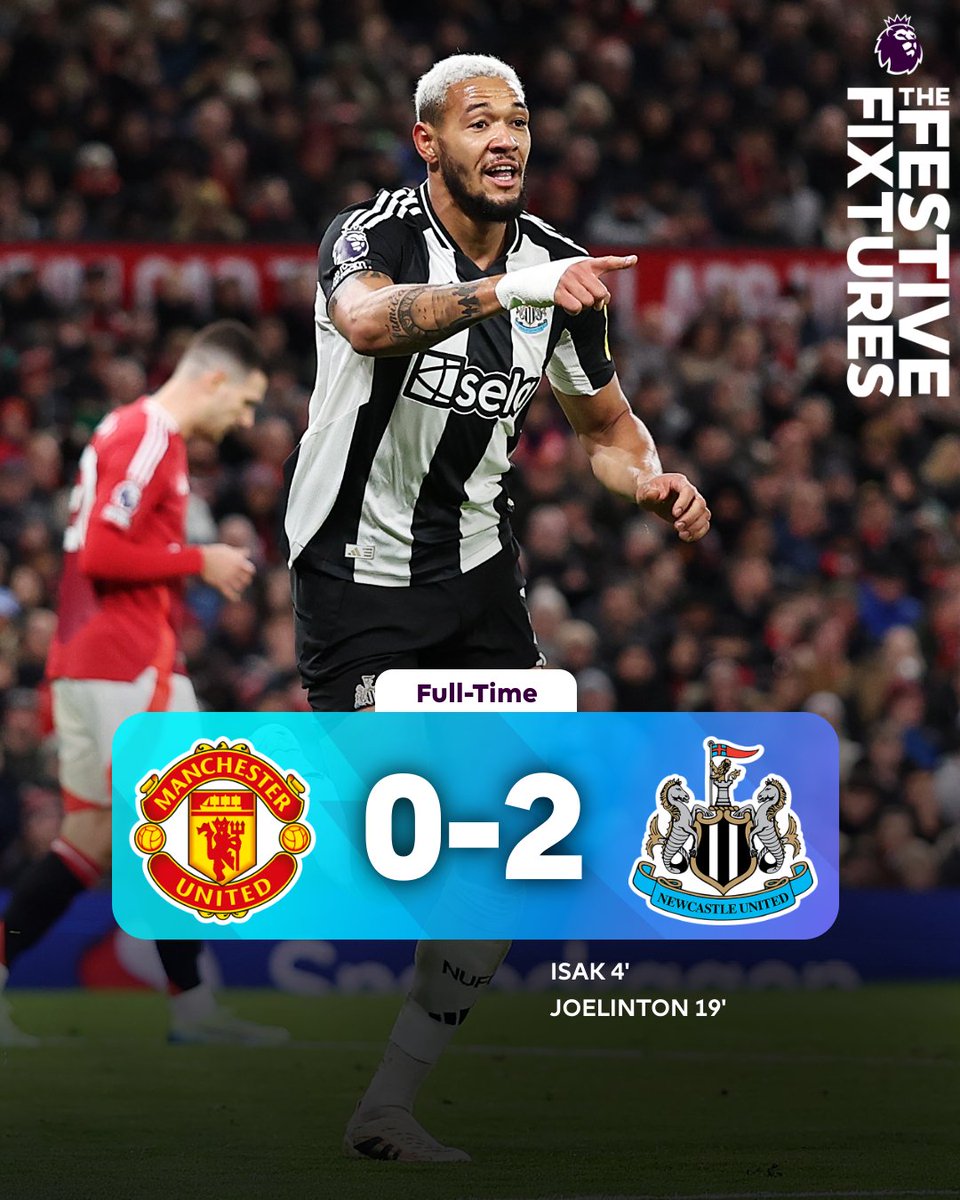 Newcastle end 2024 on a high with victory at Old Trafford 🔥

#MUNNEW