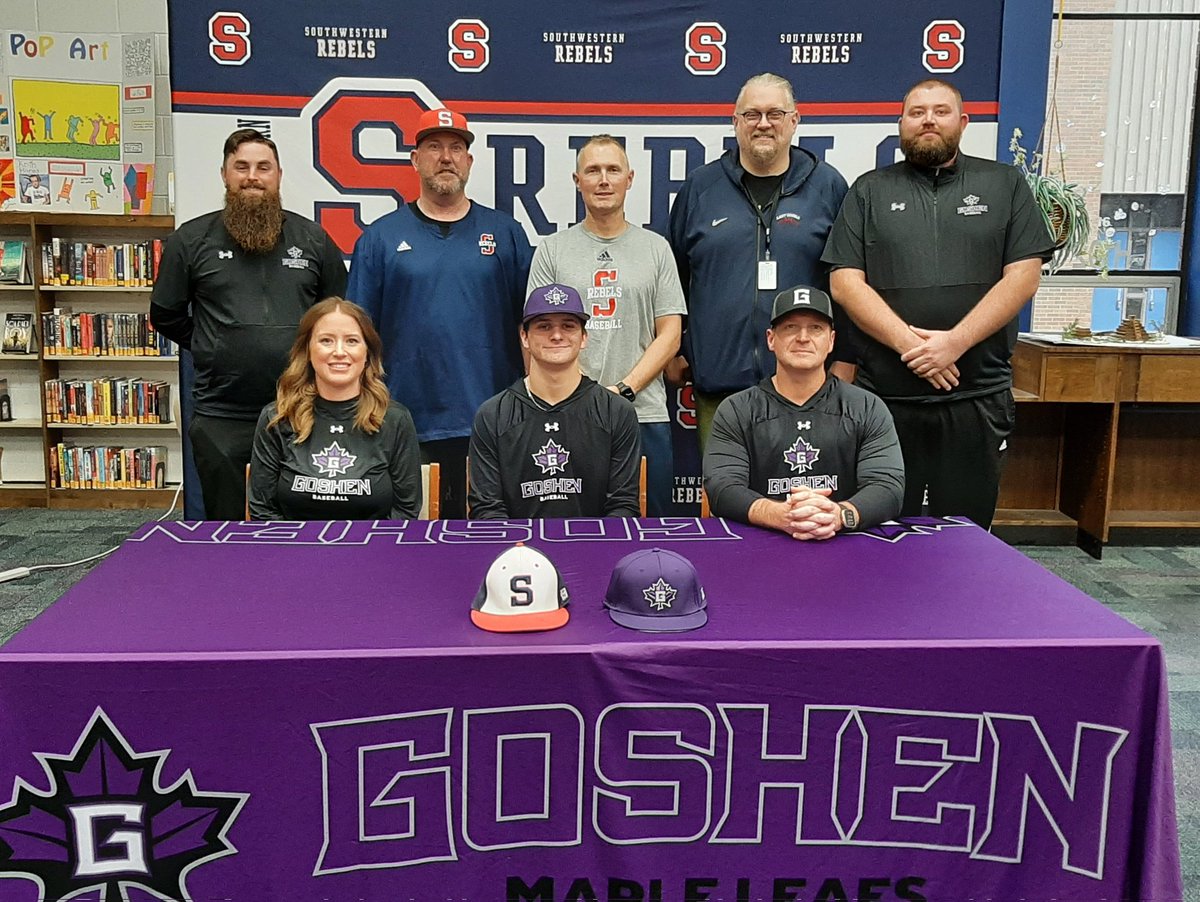 CampbellSports's tweet photo. Southwestern's Barron Welsh and Adam Traylor have signed to play baseball at Goshen College. Congrats!! https://t.co/bA2ScUbr46