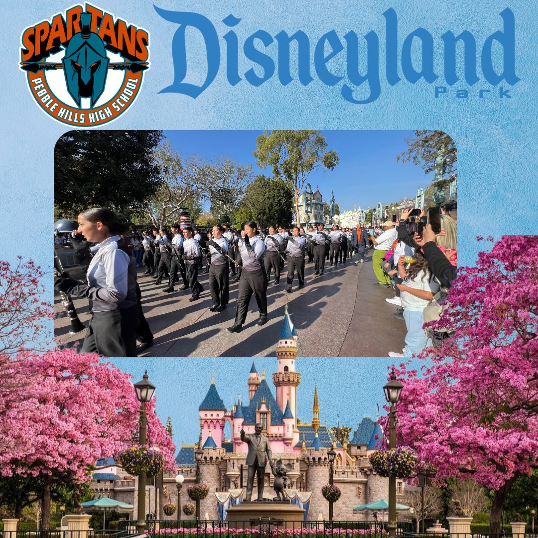 One last performance before the big day! Sparta takes it to Main Street at the Happiest Place on Earth! #TeamSISD #SISDFineArts