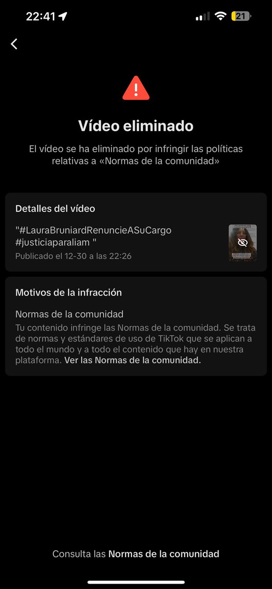 reinaa_natalia's tweet photo. 🚨🚨TIKTOK is censoring the video about the judge #LauraBruniard and as soon as I upload it they delete it!!!! They don't let it be known what kind of "professional" she is!!!!!

YOU ARE MESSING WITH THE WRONG FANDOME!!!!! 
We are not going to stop!

#LauraBruniardResignAsJudge https://t.co/MH3Yl2yDvG