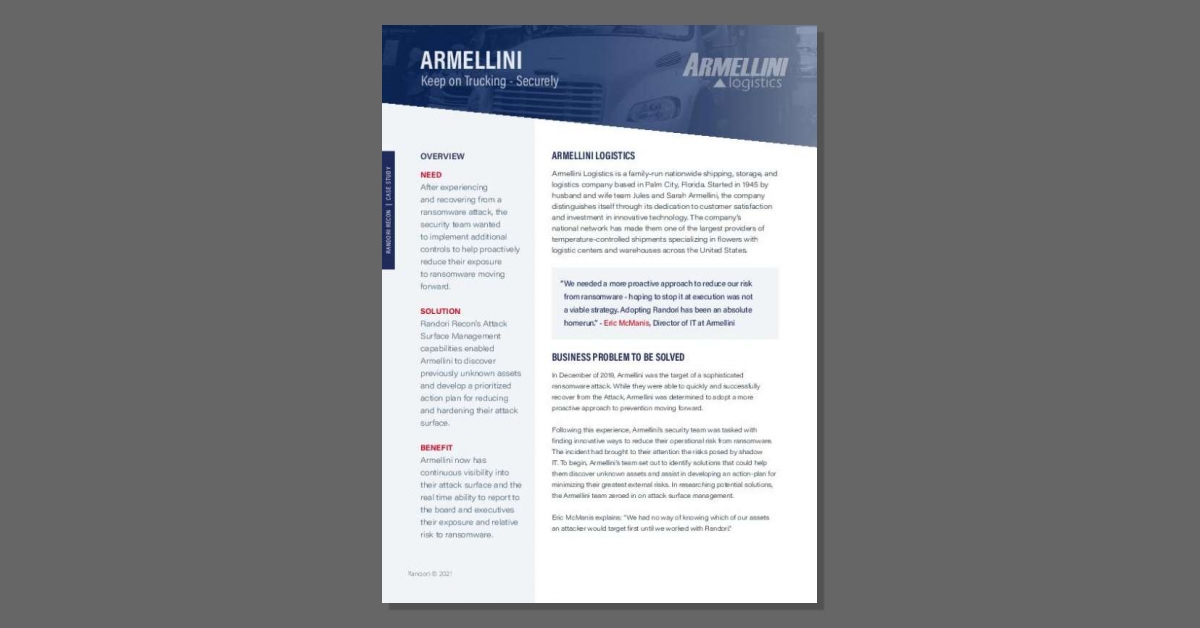 MidlandInfoSys's tweet photo. After a #ransomwareattack, Armellini Logistics wanted to take a proactive approach to exposure reduction. Learn how @RandoriSecurity helped them get ahead of problems and save 15 hours a week. https://t.co/rKOOg50TfU https://t.co/wqWZCgHguq
