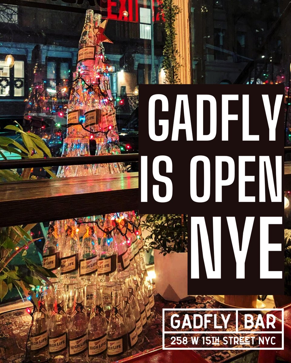 gadflybar's tweet photo. Come celebrate NYE with Gadfly Bar... catch Joe and Chelsea behind the bar all night! 🍾🥂 https://t.co/L1BLQMR8mX