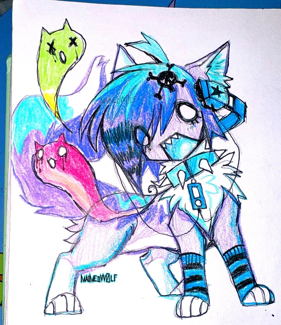 MAIMEDW0LF's tweet image. drew my Poptart cat a week ago, I made her in 2005!!!
🌈🎉🍭🍬