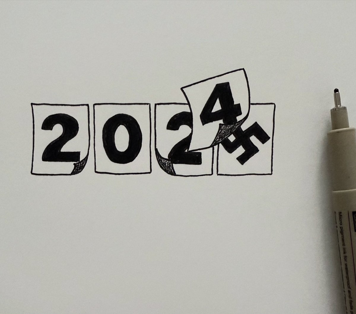 artbychakim's tweet photo. Unhappy New Year #art #drawing #politicalcartoon #cartoonoftheday https://t.co/otPKONrXwi