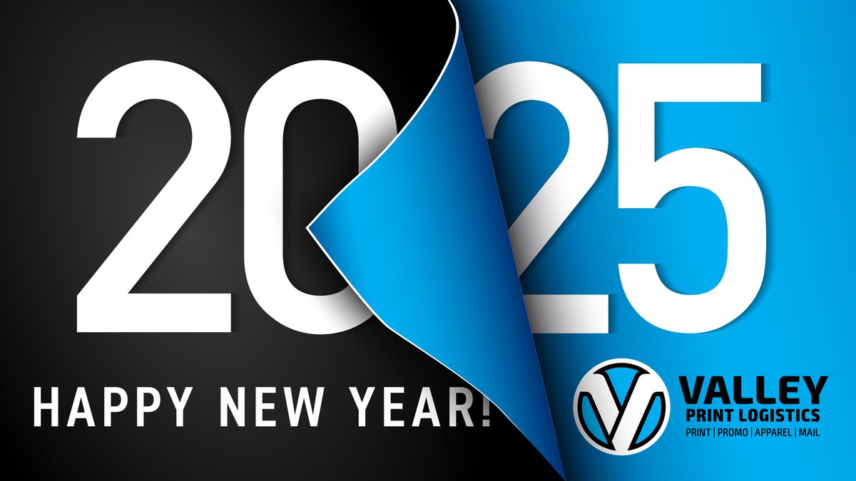 ValleyPL's tweet image. Valley Print Logistics will be closed January 1 for New Year's Day, and reopen January 2, for regular business hours.