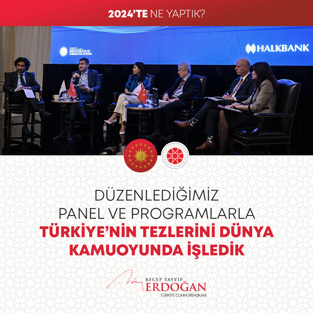 ABD, İngiltere, Azerbaycan, Macaristan ve Brezilya’da düzenlenen panel ve programlarla Türkiye’nin tezlerini, stratejik iletişim hamlelerini ve diplomasi çalışmalarını dünya kamuoyunda işledik. #2024teNeYaptık