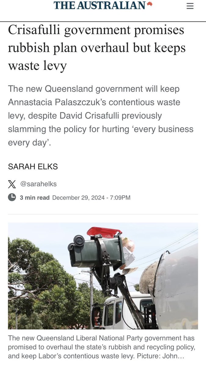 LyndaFrench19's tweet photo. Typical #QldLNPDirt #qldpol
#DavidCrisafulli attacked #QldLabor for introducing a Waste Levy - it was soooo bad - #QldLNP will keep it.
Sucked in Voters
https://t.co/PnH7zz9KXf
https://t.co/KanmedMHxy https://t.co/7TBajfq18z