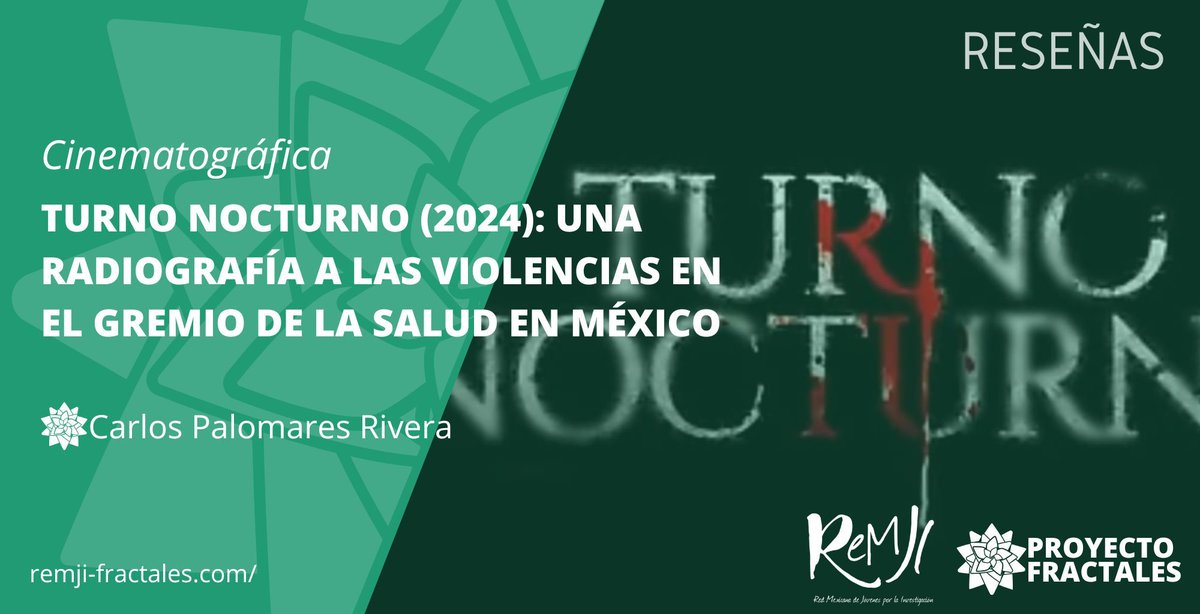 Fractales_ReMJI's tweet photo. Este 2024 nos dejó con interesantes producciones mexicanas en el arte del cine, una de ellas, Turno Nocturno; obra de terror que muestra cómo las violencias se pueden destapar horrores que van más allá de la muerte. Una reseña de Carlos Palomares. https://t.co/yreWcr0jA8 https://t.co/hrrF5aSmAK