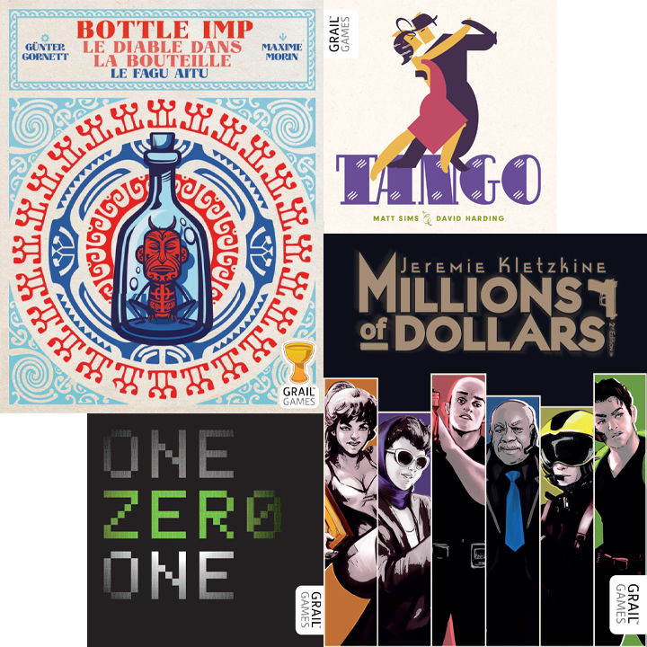 GrailGames's tweet photo. #2024 was wonderful! Which of these 8 games that released (or crowdfunded) have you tried or are looking forward to the most?
Thanks to everyone for their tremendous support of Grail Games. I simply cannot wait for 2025!
#yearinreview #snowcrest #barony #warmachine #manhattanproject #Foodforthought #millionsofdollars #tango #onezeroone #BottleImp