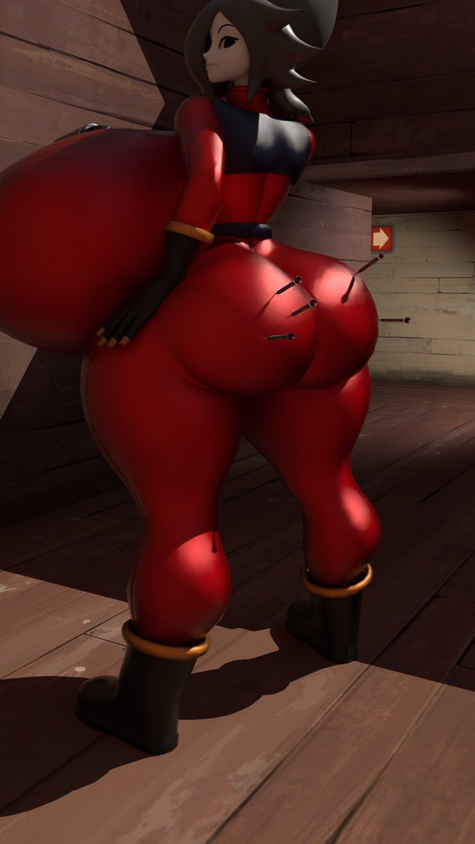 Saw a fempyro model from <a href="/NomicInks/">Nomic</a> and thought spooki would look nice in that, so I sent her to a game of 2 fort unaware of the sight lines of snipers