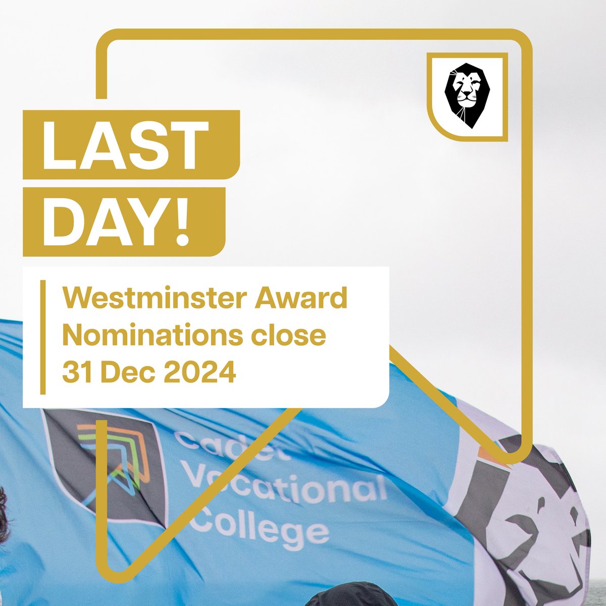 Cadet Vocational College (@cvcollegeuk) on Twitter photo π¨ LAST DAY to Nominate! π¨
π¨ The deadline is TODAY! Donβt miss out β submit your nomination by midnight!
π cvcollege.org/wa 
#CadetVocationalCollege #CVCollegeUK #WestminsterAward #BTECLevel2 #ImprovingLives #NominateNow π¨ LAST DAY to Nominate! π¨
π¨ The deadline is TODAY! Donβt miss out β submit your nomination by midnight!
π cvcollege.org/wa 
#CadetVocationalCollege #CVCollegeUK #WestminsterAward #BTECLevel2 #ImprovingLives #NominateNow