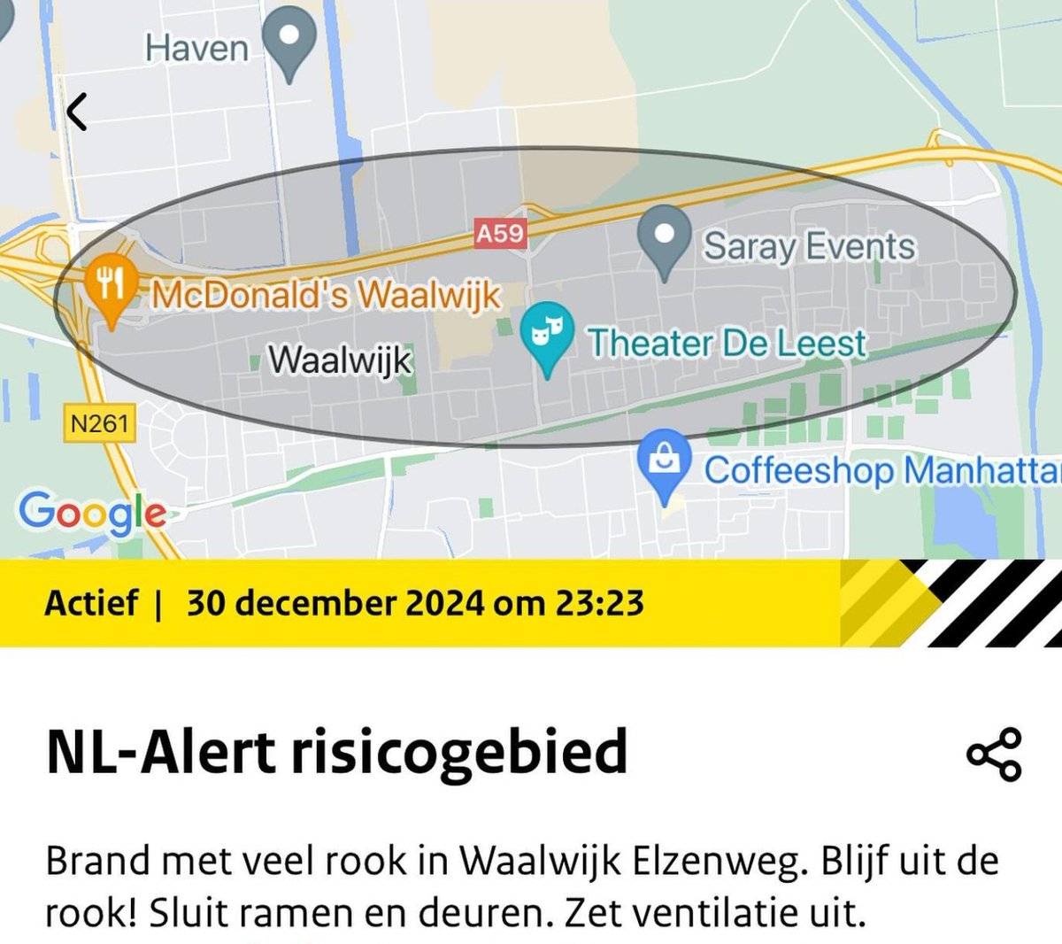 Grote brand in Waalwijk bij oud museum