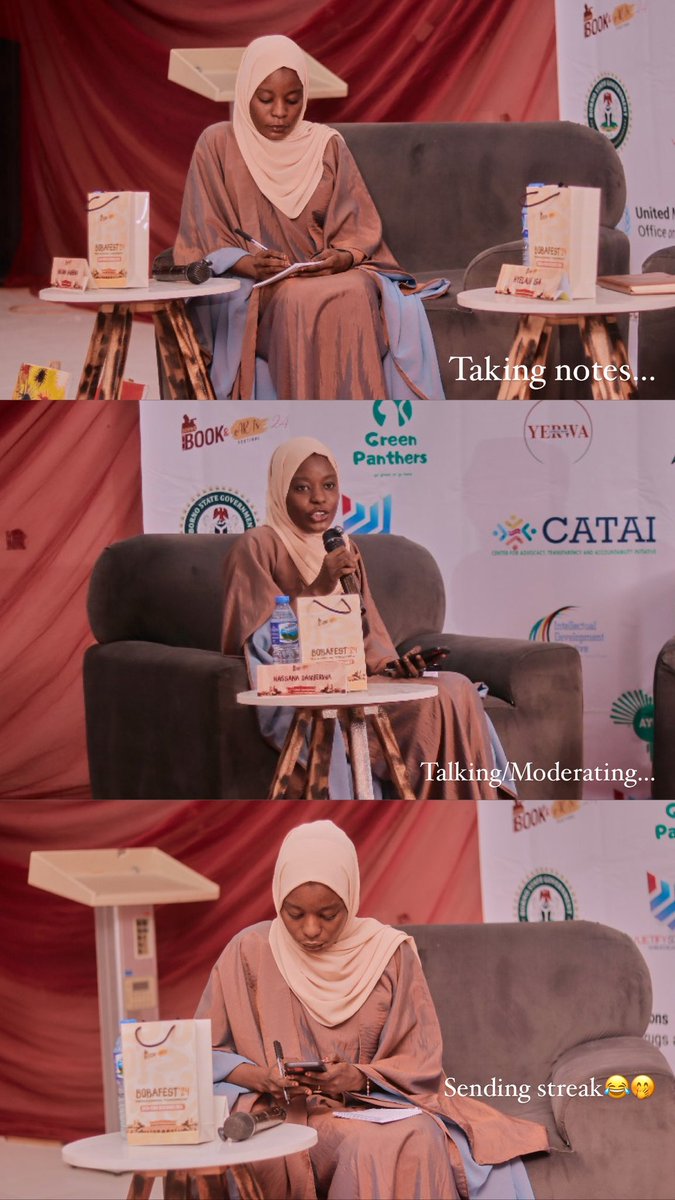 HassanahDy's tweet photo. Are you guys awake? Well… here is how I wrapped up my 2024 with moderating the ‘Mental Health Crisis in the Borno Post Insurgency’ session at the BoBaFest 2024 event☺️🥳
#2024wrapped #bobafest #mentalhealth https://t.co/TfpaqwRpux