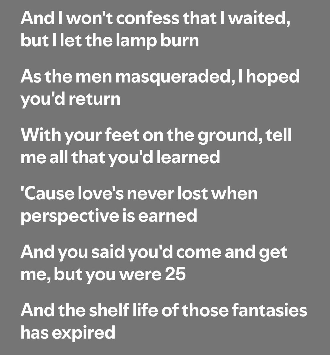 gxldentaylight's tweet photo. some of the best lyrics ever written https://t.co/nmUyQKvei3