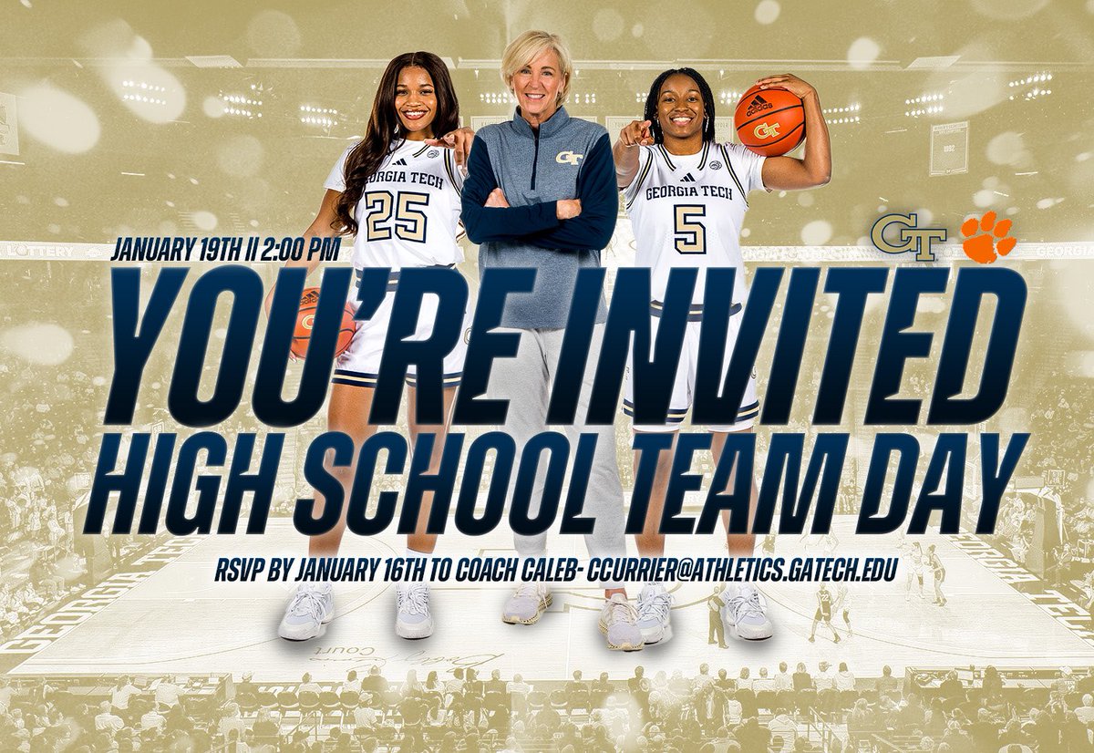 Caleb (@calebcurrier) on Twitter photo Thereβs a lot of buzz surrounding <a href="/GTWBB/">Georgia Tech Women's Basketball</a> right now! Coaches, bring your team to see the nationally ranked Yellow Jackets on January 19th @ 2:00 pm vs Clemson! Weβd love to see you there! #StingEm π Thereβs a lot of buzz surrounding <a href="/GTWBB/">Georgia Tech Women's Basketball</a> right now! Coaches, bring your team to see the nationally ranked Yellow Jackets on January 19th @ 2:00 pm vs Clemson! Weβd love to see you there! #StingEm π