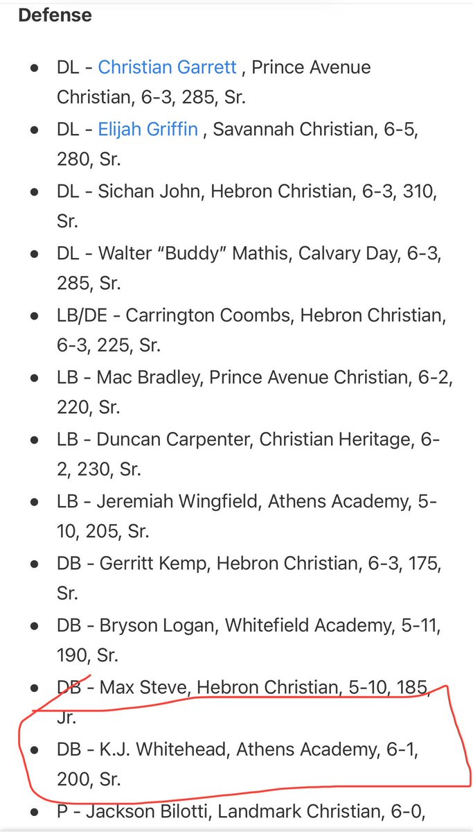 blessed to be named first team ajc all state!!!
<a href="/training_phenom/">Phenom_Training</a> <a href="/RecruitGeorgia/">Recruit Georgia</a> <a href="/NEGARecruits/">Northeast Georgia Recruits</a> <a href="/JeremyO_Johnson/">Jeremy Johnson</a> <a href="/CoachDaniels06/">Coach D</a> <a href="/WillMorrison18/">Will Morrison</a> <a href="/AthensAcademyFB/">Athens Academy Football</a>