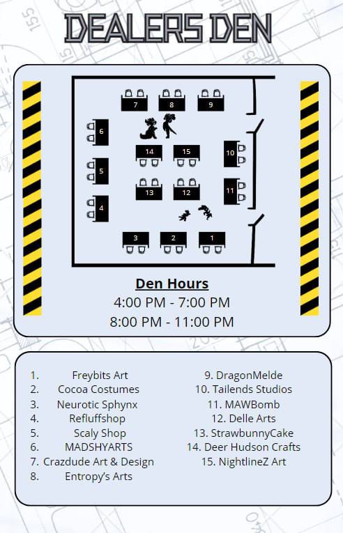 🚧 Pardon my dust! 🧱 All set up and zooming on day 1 of 2 this New Years Furry Ball! 🏗️ See you in the den for today and tomorrow to round out 2024 the furriest way! 🍾🥂Then I'm off to Anthro Northwest and Anthro New England for the start of 2025! ✈️ -<a href="/Crazdude/">Crazdude Dealz #furfest #nyfb #anw7 #ANE2025</a>