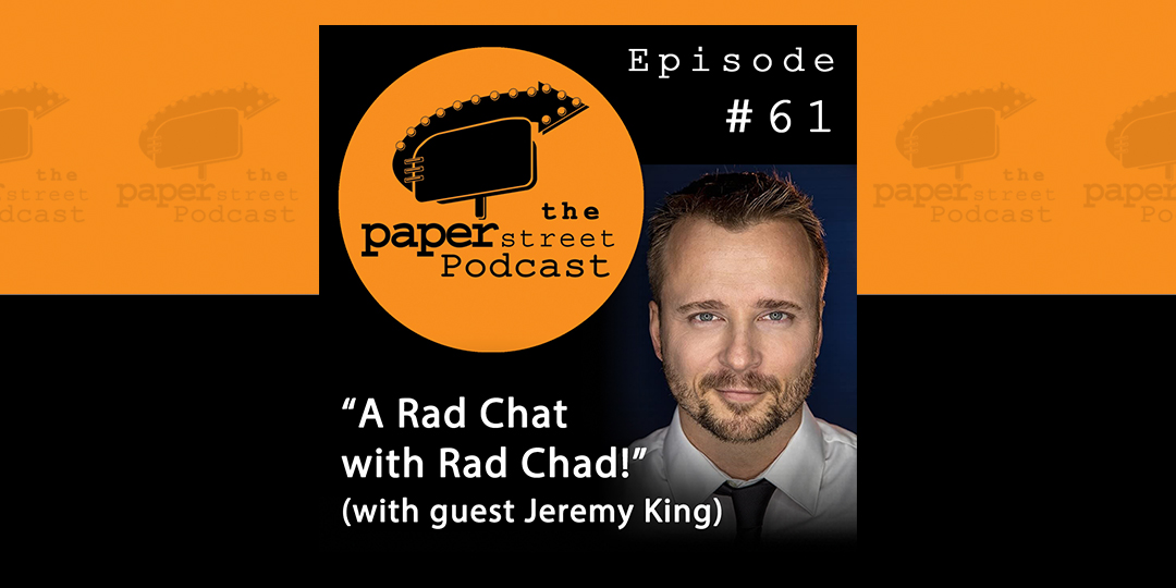 Actor Jeremy King—Mr. Rad Chad Buckley himself!—joined #ThePaperStreetPodcast this week to talk #ScarePackage, its new spinoff series #RadChadsRadRecs (up now on Paper Street Pictures' YouTube channel), &amp; lots more! You can find &amp; listen to the episode via linktr.ee/paperstreetpod…