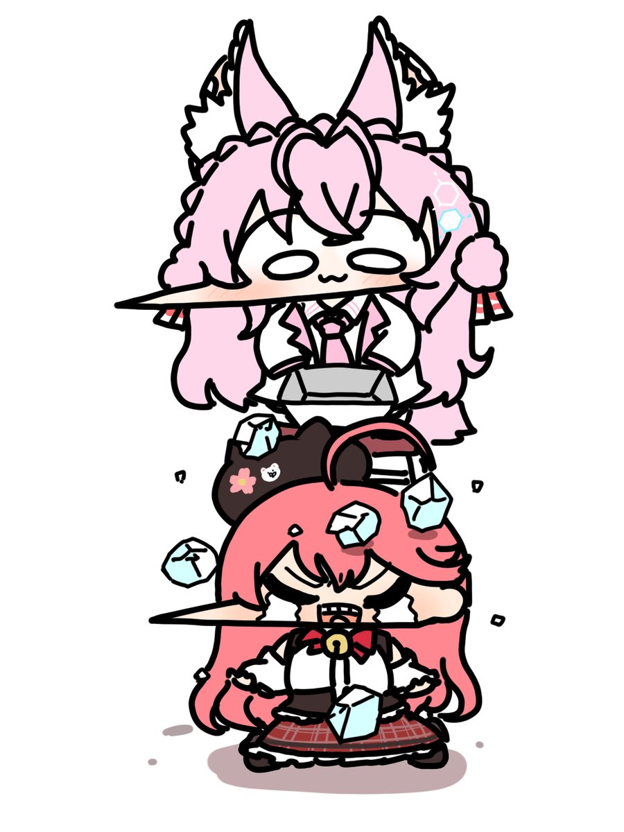 博衣こより ,博衣こより(通常) ,さくらみこ ,さくらみこ(私服衣装) 「#miko_Art #こよりすけっち 」|ギ酸のイラスト