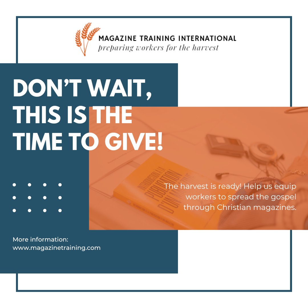 MagTrainingIntl's tweet image. As we close out 2024, your ongoing support is more important than ever! Sign up for recurring giving and help MTI continue its vital mission in 2025. 🙌 #SustainingPartner #EndOfYearGiving magazinetraining.com/give-now/