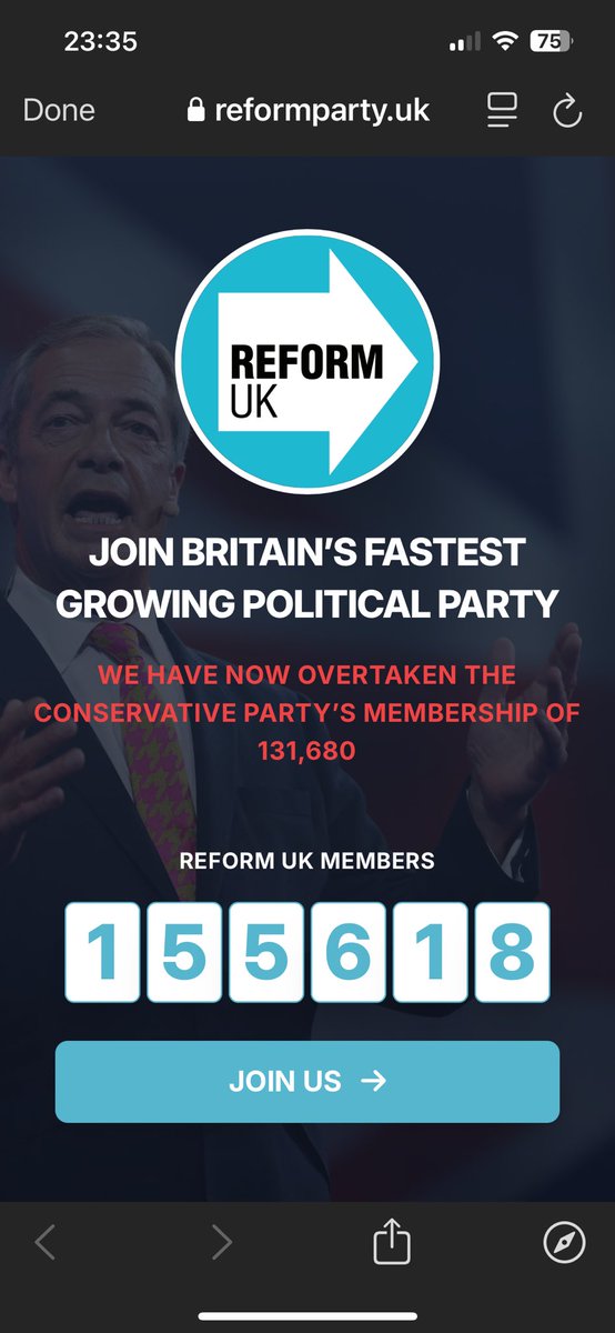 Im pinning <a href="/reformparty_uk/">Reform UK</a> member counter every 24 hours. 155,618 members so far, I know we have a lot more than this. Well done to <a href="/Nigel_Farage/">Nigel Farage MP</a> <a href="/ZiaYusufUK/">Zia Yusuf</a> <a href="/JamesReform/">JR</a> <a href="/LeeAndersonMP_/">Lee Anderson MP</a> <a href="/RupertLowe10/">Rupert Lowe MP</a> <a href="/TiceRichard/">Richard Tice MP 🇬🇧</a> for holding the opposition accountable. 
reformparty.uk/counter