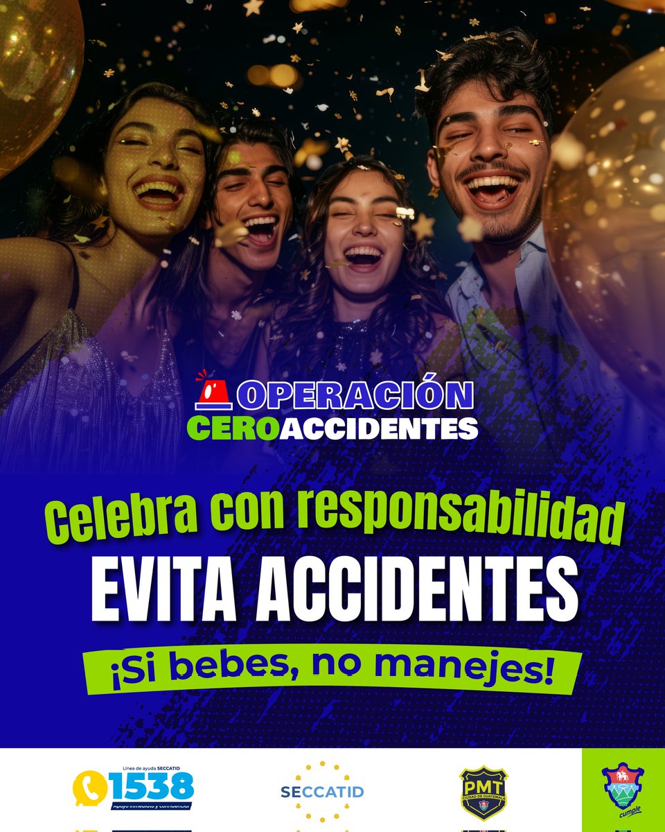 PMTMuniGuate's tweet photo. En estas fiestas de fin de año, celebra con responsabilidad.
No arriesgues tu vida por una mala decisión, regresar a casa depende de todos.
#ConductorResponsable #educaciónvial #Precaución #findeaño #vida
#TráficoGT #cuidatuvida @SECCATID @muniguate @TransmetroGuate https://t.co/9FQIFMqrn6