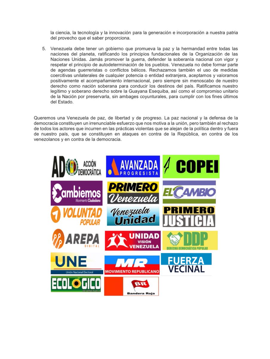 ¡EL PAÍS QUE QUEREMOS RECLAMA UNIDAD!

Como demócrata por convicción, Secretario General Nacional de #AcciónDemocrática, y creyente del voto como herramienta de cambio, apuesto a la unidad verdadera de los 17 partidos opositores al gobierno de Maduro, que hoy suscriben este