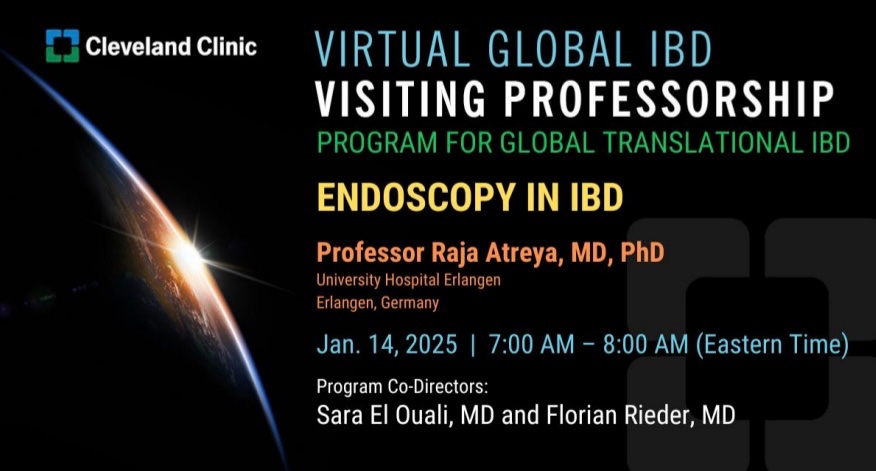 Rita Rys (@ritarys1) on Twitter photo Tune in to <a href="/CleClinicMD/">Cleveland Clinic MD</a> <a href="/CCAD/">Cleveland Clinic Abu Dhabi</a> <a href="/CleveClinicFL/">Cleveland Clinic Florida</a> <a href="/clecliniclondon/">Cleveland Clinic London</a> <a href="/CleClinicCanada/">Cleveland Clinic Canada</a>
<a href="/UniFAU/">FAU Erlangen-Nbg</a> #GlobalIBDVP on 1/14/25 to hear <a href="/RajaAtreya/">Raja Atreya</a> discuss, “Endoscopy in IBD”.
bit.ly/GlobalVP-2025-… <a href="/MRegueiroMD/">Miguel Regueiro</a> <a href="/SaraElOualiMD/">Sara El Ouali MD</a>
<a href="/IBD_FloMD/">Florian Rieder</a> <a href="/MRegueiroMD/">Miguel Regueiro</a> @asadurRahman87 <a href="/KatieFalloonMD/">Katie Falloon</a> Tune in to <a href="/CleClinicMD/">Cleveland Clinic MD</a> <a href="/CCAD/">Cleveland Clinic Abu Dhabi</a> <a href="/CleveClinicFL/">Cleveland Clinic Florida</a> <a href="/clecliniclondon/">Cleveland Clinic London</a> <a href="/CleClinicCanada/">Cleveland Clinic Canada</a>
<a href="/UniFAU/">FAU Erlangen-Nbg</a> #GlobalIBDVP on 1/14/25 to hear <a href="/RajaAtreya/">Raja Atreya</a> discuss, “Endoscopy in IBD”.
bit.ly/GlobalVP-2025-… <a href="/MRegueiroMD/">Miguel Regueiro</a> <a href="/SaraElOualiMD/">Sara El Ouali MD</a>
<a href="/IBD_FloMD/">Florian Rieder</a> <a href="/MRegueiroMD/">Miguel Regueiro</a> @asadurRahman87 <a href="/KatieFalloonMD/">Katie Falloon</a>