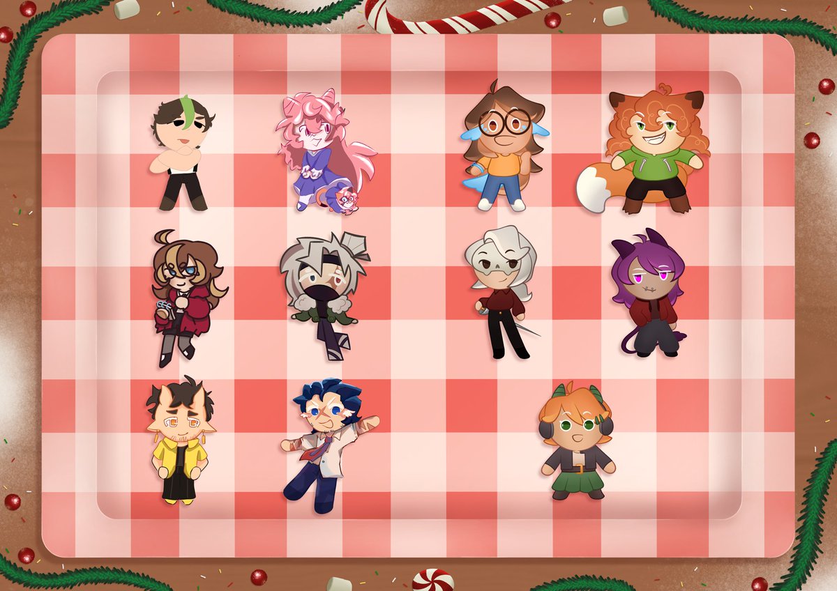 And to finish things off, here’s the team project I hosted to design the DDVAU cast (+Discord mod team) as cookies inspired from CRK!! I am so so grateful to each and every artist who helped contribute to this!

Double-Hearted by <a href="/xMaruu11/">🌊 MARUU !</a> and <a href="/Kitsuneisi/">🌿DOODY🌿🍉</a> 

#ddvau #doublehearted