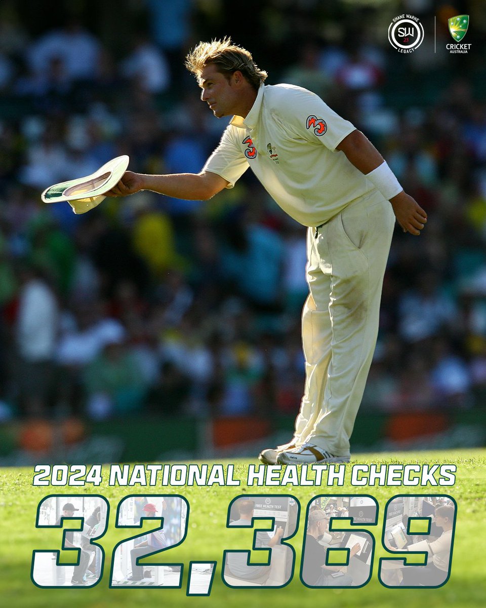 An amazing number of health checks across the country over the last few days, thanks to the Shane Warne Legacy ❤️