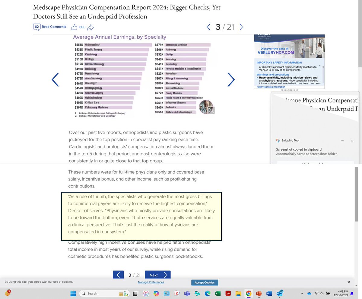 Brad Spellberg (@bradspellberg) on Twitter photo Medscape's annual physician specialty salary report is out. IDSA still fiddling while Rome burns.
The yellow highlighted statement in the report is sad...but true. Change is needed. Who will champion it? We know IDSA won't. Medscape's annual physician specialty salary report is out. IDSA still fiddling while Rome burns.
The yellow highlighted statement in the report is sad...but true. Change is needed. Who will champion it? We know IDSA won't.