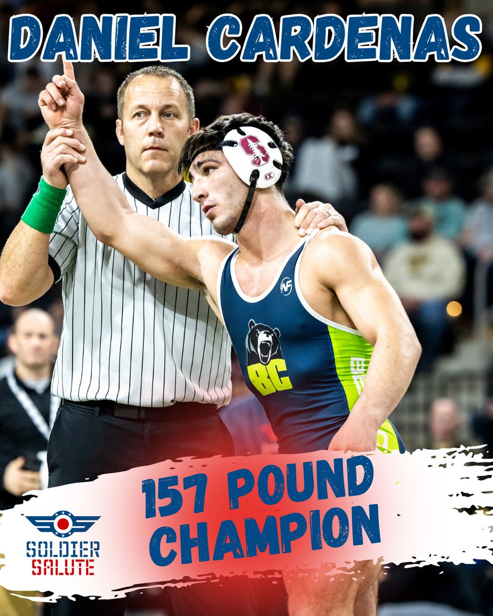 California ➡️ Iowa

Daniel Cardenas from Stanford is your 157 pound champion! #wrestlingtownusa