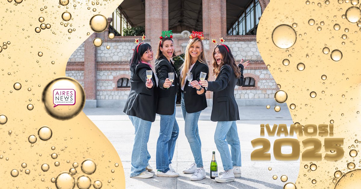 Purpurina no, pero las burbujas🍾no podían faltar para cerrar el año, y sobre todo, ¡para dar la bienvenida al que llega🎉🎆! Las #chicasAires siempre miramos con ilusión al mañana, lo afrontamos con una sonrisa, con ganas💪. 

¿Preparad@s? Nosotras sí. ¡🥳Allá vamos, 2025🥂!