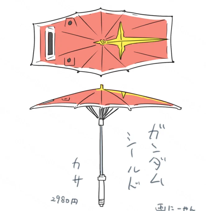 こういう傘が欲しいと思ったんだよ 思ったんだよこれ描いた時は これ 描いた 時は! 