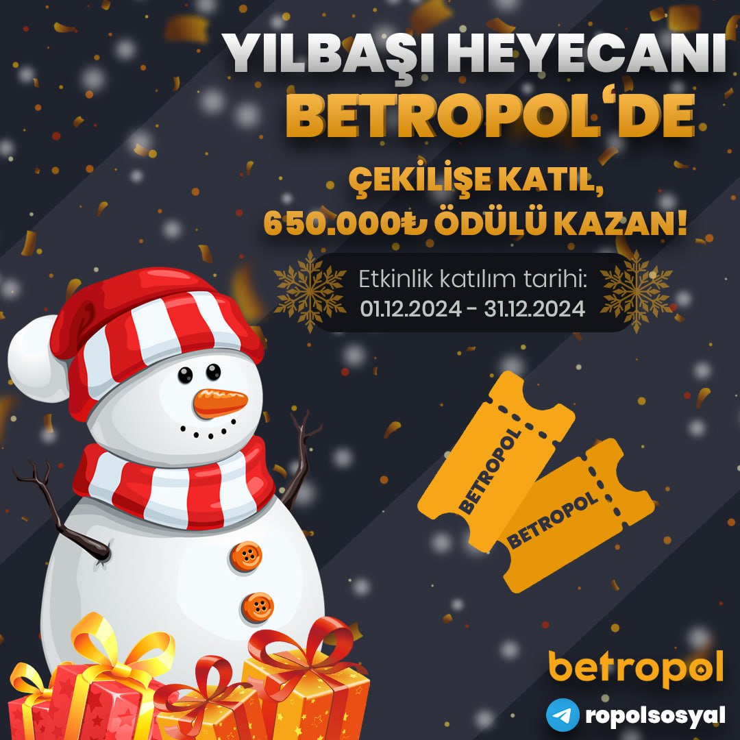 🔥Yılbaşı Heyecanı BETROPOL'de 🔥

🎰Çekilişe Katıl ve 650.000 TL Ödülü Kazan ✈️ 

📅Etkinlik Tarihi 01.12.2024-31.12.2024

🎲Detaylar İçin Anasayfamızı Ziyaret Edin Fırsatları Anında Yakalayın💸

Her Zaman Bir Adım Öndesin

👉 wlinks.me/z7opey 
👉  linktr.ee/betropol