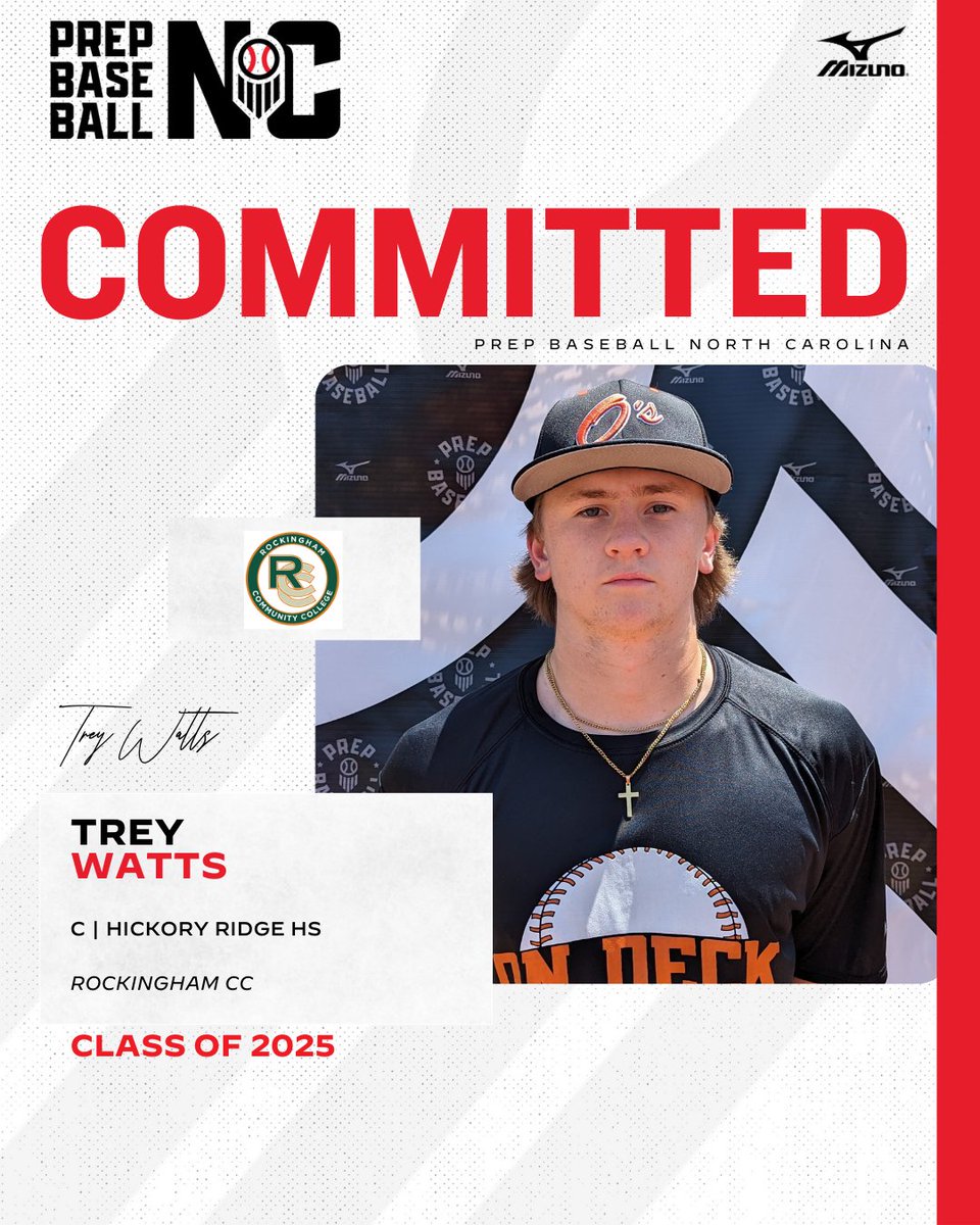 #NCCommits

Congrats to 2025 C, Trey Watts (Hickory Ridge HS /On Deck Academy), on his commitment to Rockingham CC.

Full Profile - loom.ly/dJ_7qjo

#OnDeckAcademy | #BeSeen