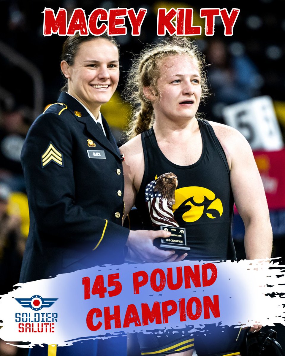 HER.

Macey Kilty from the University of Iowa is the 145 pound champion! #wrestlingtownusa