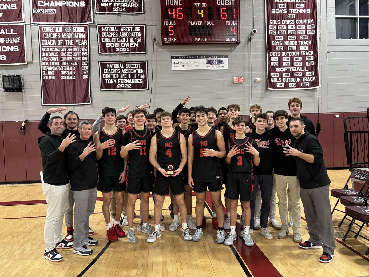 4 peat complete. So damn proud of these guys. Coming together as a full unit and all dedicated to winning. Excited for them and ready for fciac play starting Friday #ctbb #NCPride 🏆 🏀