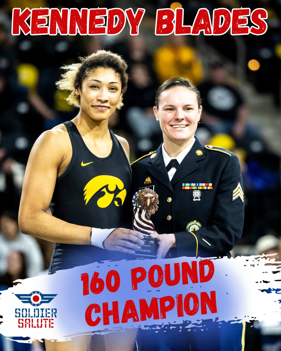 Are you not entertained?! 

Kennedy Blades from the University of Iowa is the 160 pound Soldier Salute champion! #wrestlingtownusa