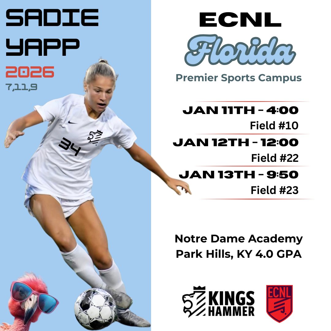 Sadie Yapp (@sadie_yapp) on Twitter photo It’s almost that time again! Can’t wait for the FL showcase! <a href="/ImYouthSoccer/">ECNL/GA/Recruiting/College Soccer</a> <a href="/TheSoccerWire/">SoccerWire</a> <a href="/ImCollegeSoccer/">College Soccer Truth ™</a> <a href="/PrepSoccer/">Prep Soccer ⚽️</a> <a href="/NcsaSoccer/">NCSA Soccer</a> It’s almost that time again! Can’t wait for the FL showcase! <a href="/ImYouthSoccer/">ECNL/GA/Recruiting/College Soccer</a> <a href="/TheSoccerWire/">SoccerWire</a> <a href="/ImCollegeSoccer/">College Soccer Truth ™</a> <a href="/PrepSoccer/">Prep Soccer ⚽️</a> <a href="/NcsaSoccer/">NCSA Soccer</a>