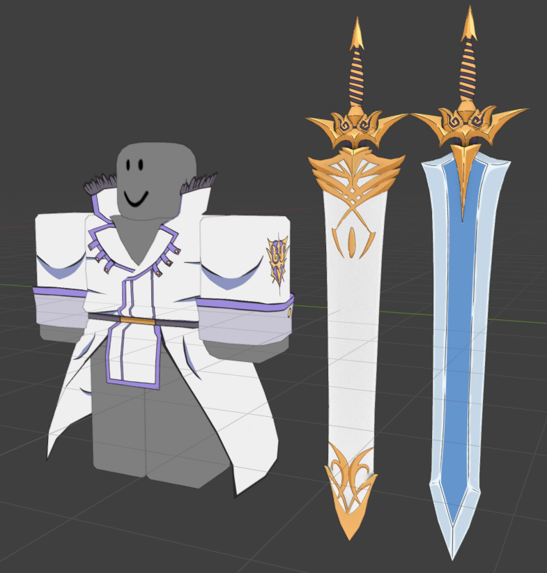 i made reinhards outfit and sword from Re:zero, <a href="/GomuDev/">Anime Adventures</a> please hire me 🙏  #roblox #robloxstudio #RobloxDevs #blender #animeadventures