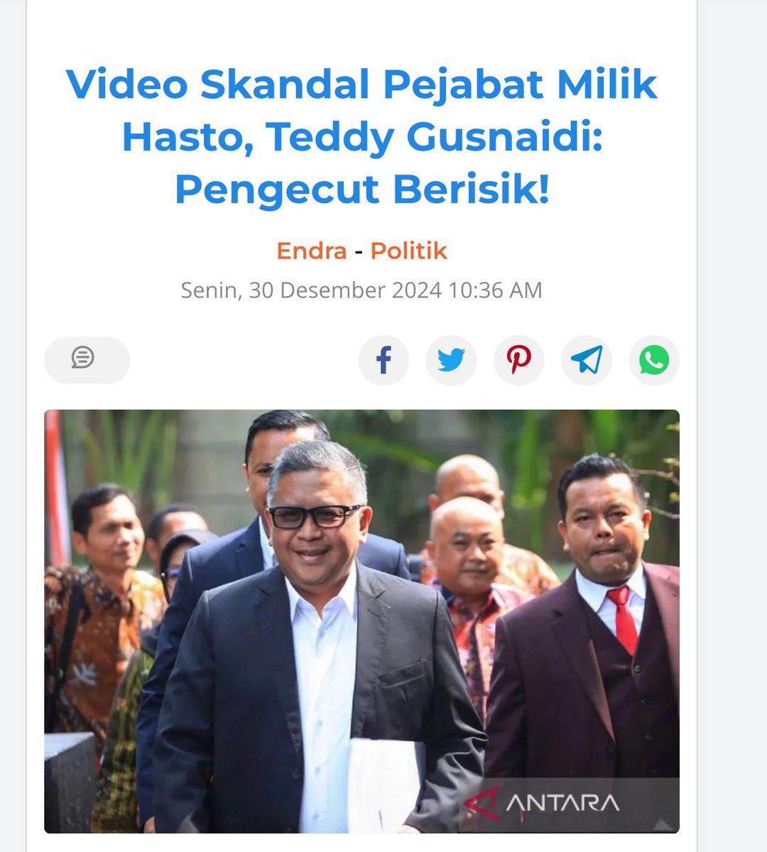 TeddGus's tweet photo. Para pengecut hanya berani mengancam, giliran ditantang, kebingungan. Yang pasti.. kalaupun buktinya benar ada, itu sama sekali tidak akan membebaskan Hasto dari kasus yang menjeratnya saat ini. 

Memangnya kalau sudah dibuka, lalu Hasto bebas? Ya kagaklah, malah dia TERBUKTI SECARA SENGAJA MENYEMBUNYIKAN KEJAHATAN.
