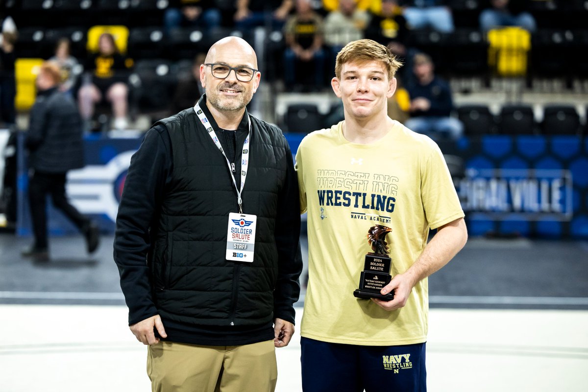Josh Koderhandt from Navy is your 2024 Soldier Salute Men’s Outstanding Wrestler. Congrats on a great tournament! #wrestlingtownsa