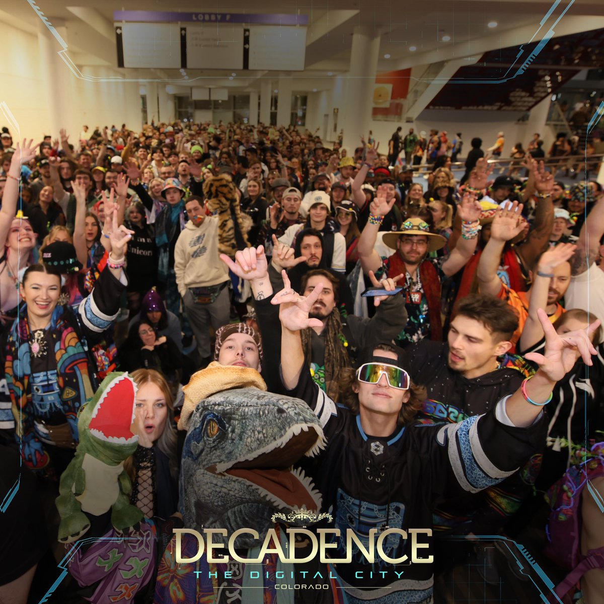 DecadenceNYE's tweet photo. The countdown is over—the doors to the Digital City are now open! Welcome to Decadence 2024 💫🎶 

Tickets available at box office 🎟️

#DecadenceCO2024 https://t.co/981Rnr7DOE