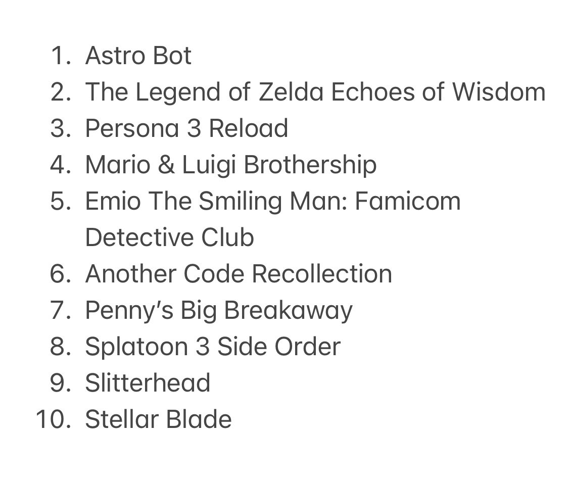 LostUser64's tweet image. Goty list